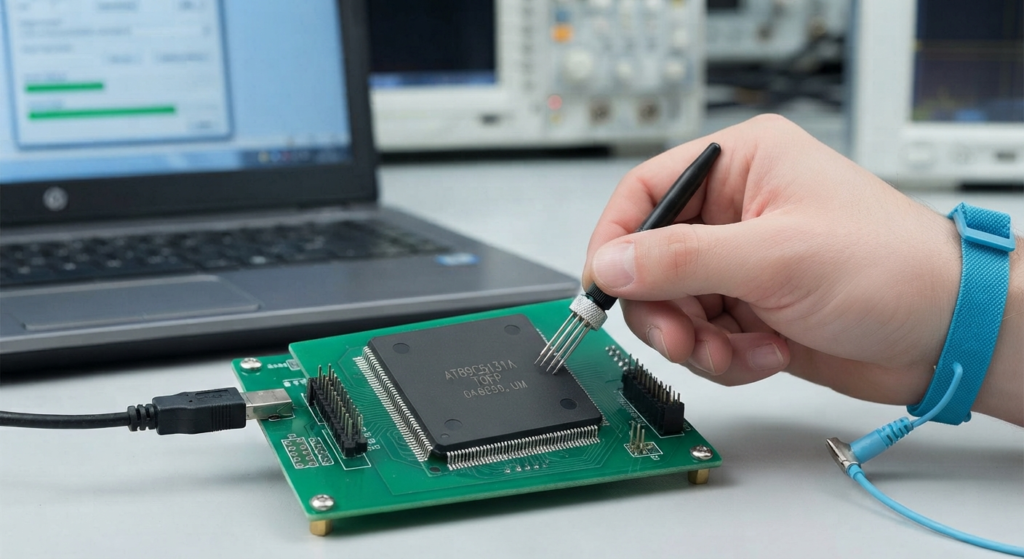 De behoefte om de eeprom van de AT89C5131A-microcontroller te ontgrendelen ontstaat meestal wanneer ingenieurs informatie uit een bestaand product moeten behouden of herstellen waarvan de oorspronkelijke ontwikkelingsmiddelen verloren zijn gegaan. Het is belangrijk om de twee geheugenfuncties van elkaar te onderscheiden: de AT89C5131A gebruikt de flash voornamelijk voor programmacode, terwijl de eeprom afzonderlijke niet-vluchtige gegevensopslag biedt. In een geautoriseerd herstelproject kunnen specialisten onderzoeken of het door de klant beheerde programma, de firmware, configuratie-gegevens, de binaire afbeelding of het hexadecimale bestand vanaf het apparaat kan worden behouden. Afhankelijk van de specifieke beveiligingsstatus en de fysieke toestand kunnen klanten de vereiste omschrijven als ontgrendelen, uitlezen, dumpen, kopiëren, repliceren, decrypten of kraken. In professionele technische terminologie beschrijven deze woorden echter een bredere vereiste voor gegevensherstel en apparaatanalyse, in plaats van een eenvoudige softwareopdracht. De documentatie van de AT89C5131A bevestigt dat het Flash-geheugen lees-, programmeer- en wisbewerkingen ondersteunt en programmeerbare codebeveiliging bevat.