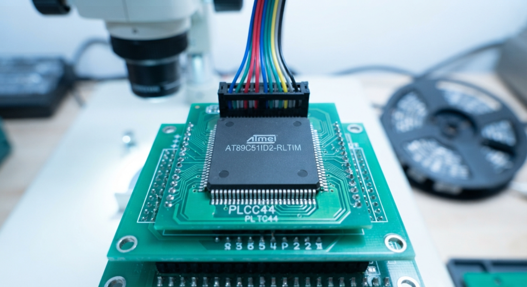Wanneer engineeringteams het firmware van de ATMEL AT89C51ID2-microcontroller moeten ontgrendelen of verloren softwaremiddelen uit een beveiligde module moeten herstellen, kunnen standaard debugtools deze hardwarematige beveiligingsbarrières niet omzeilen. Voor een succesvolle beveiligingsomzeiling van een vergrendelde of versleutelde AT89C51ID2-microcontroller is gespecialiseerde fysieke halfgeleideranalyse rechtstreeks op de blootgelegde siliciumdie vereist. Om de interne logica van een beveiligde AT89C51ID2 Microchip-microprocessor te kraken, ontgrendelen, decrypten of uitlezen, gebruiken micro-elektronica-ingenieurs gerichte fysieke technieken, zoals gecontroleerde power-glitching, thermische stabilisatie of direct micro-probing op interne signaalbussen. Door deze beveiligingsflags te neutraliseren krijgen technici toegang tot het interne Flash-geheugen en de aanvullende EEPROM-arrays. Het technisch personeel kan vervolgens het verborgen firmware dumpen, de propriëtaire instructieset kopiëren en de ruwe registergegevens omzetten naar een onbeschadigd binair of hexadecimaal bestand, waardoor een compleet en bruikbaar softwareprogramma ontstaat dat klaar is voor implementatie.