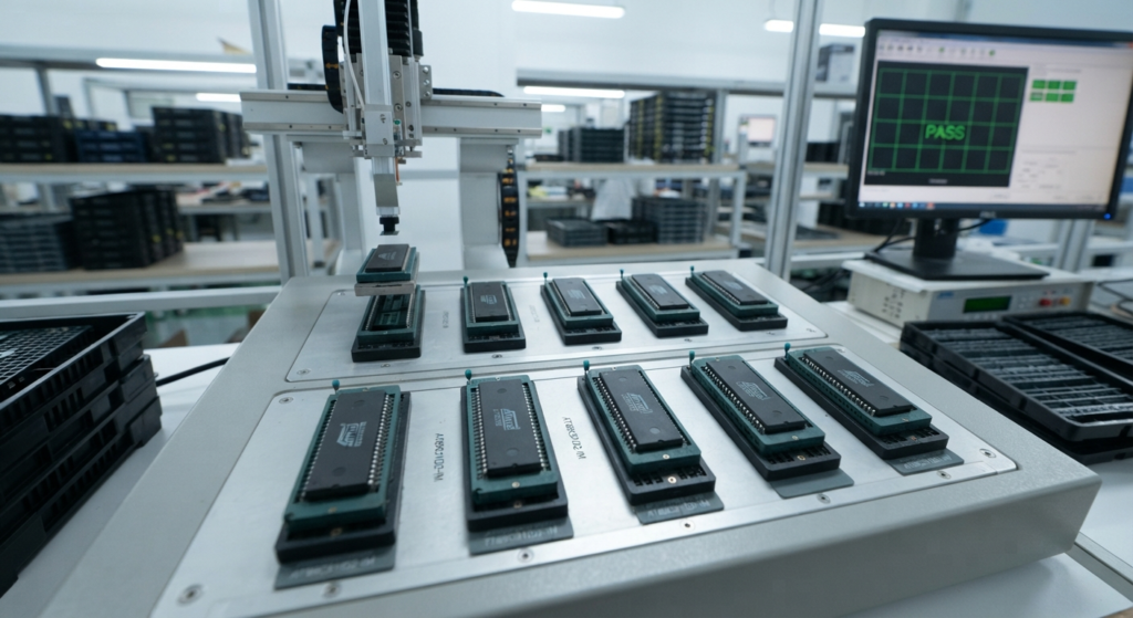 Quando as equipes de engenharia precisam desbloquear o firmware do microcontrolador ATMEL AT89C51ID2 ou restaurar recursos de software perdidos de um módulo protegido, as ferramentas convencionais de depuração não conseguem ultrapassar essas barreiras de hardware. Para executar com sucesso um bypass de segurança em um microcontrolador AT89C51ID2 bloqueado ou criptografado, é necessária uma análise física especializada de semicondutores diretamente sobre a matriz de silício exposta. Para crackear, desbloquear, descriptografar ou ler a lógica interna de um microprocessador AT89C51ID2 Microchip protegido, os engenheiros de microeletrônica utilizam técnicas físicas direcionadas, como glitching controlado da alimentação, estabilização térmica ou microprobing direto nos barramentos de sinais internos. A neutralização desses sinalizadores de segurança permite que os técnicos tenham acesso à memória Flash interna e aos arrays EEPROM auxiliares. A equipe técnica pode então realizar o dump do firmware oculto, copiar o conjunto de instruções proprietário e converter os dados brutos dos registradores em um arquivo binário ou hexadecimal não corrompido, resultando em um programa de software completo e utilizável, pronto para implantação.