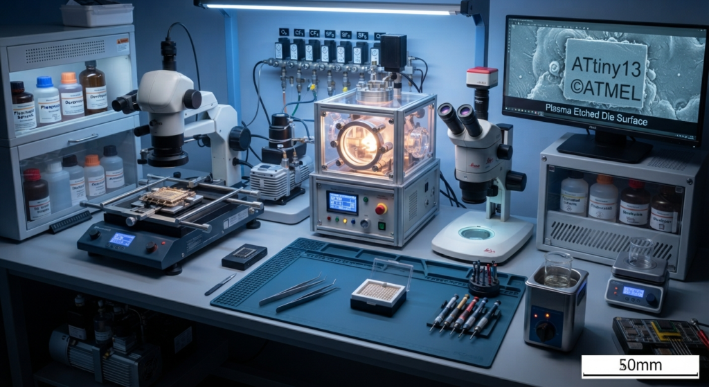 Bei einem autorisierten Firmware-Wiederherstellungsprojekt kann das Ziel als Klonen des Quellcodes des IC ATtiny13 beschrieben werden, obwohl das technisch verfügbare Material möglicherweise Firmware und nicht der ursprüngliche Quellcode ist. Ein geschützter ATtiny13 kann Schutzkonfigurationen verwenden, die das Auslesen des Programms einschränken, während die gespeicherten Daten als Binärinformationen im Flash- oder EEPROM-Speicher vorliegen können. Abhängig vom Zustand des Geräts und der Schutzkonfiguration können Ingenieure versuchen, den Schutz zu knacken, das Gerät zu entsperren, es auszulesen, einen Dump zu erstellen, Daten zu entschlüsseln, zu kopieren, zu replizieren oder anderweitig zugängliche Firmware-Daten eines ATtiny13 wiederherzustellen. Die wiederhergestellte Programmdatei kann hexadezimale oder binäre Daten enthalten, die untersucht und, sofern technisch möglich, in ein nutzbares Firmware-Abbild umgewandelt werden können. Bei einem ATtiny13 mit gesperrtem oder verschlüsseltem Schutz ist eine direkte Wiederherstellung des Quellcodes jedoch nicht garantiert. Die ursprüngliche Softwarestruktur, Kommentare, Variablennamen und Entwicklungsprojektdateien können normalerweise nicht einfach aus einem Speicherdump rekonstruiert werden.