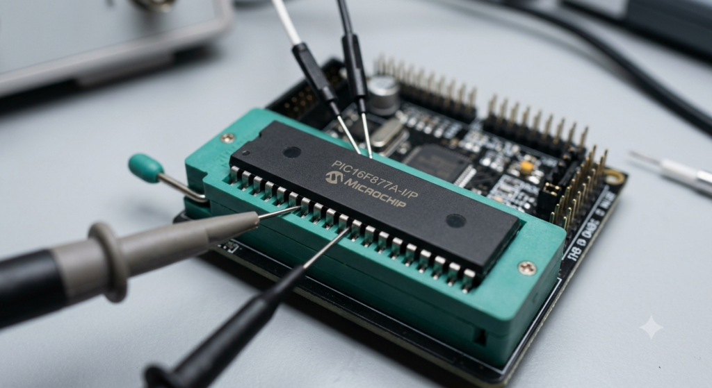 Quando un laboratorio di analisi ingegneristica riceve l'incarico di sbloccare, decifrare o aggirare la protezione di un microcontrollore Microchip PIC16F877A per eseguire un readout sicuro del codice, il flusso operativo supera le tradizionali tecniche di interazione software e si sposta verso un'ingegneria ad alta precisione del MCU Microchip PIC16F877A. L'aggiramento del perimetro di sicurezza di un microprocessore Microchip PIC16F877A protetto per eseguire un data dump completo richiede tecniche non distruttive di analisi circuitale a livello hardware, in grado di neutralizzare in sicurezza i bit di protezione attivi senza compromettere la matrice logica del microprocessore Microchip PIC16F877A. Tecnici di laboratorio specializzati utilizzano metodi avanzati di analisi fisica, quali precise tecniche di voltage-glitching, profilazione termica localizzata o micro-probing eseguito direttamente sul substrato esposto del microcontrollore Microchip PIC16F877A, per disabilitare temporaneamente i flag di protezione.