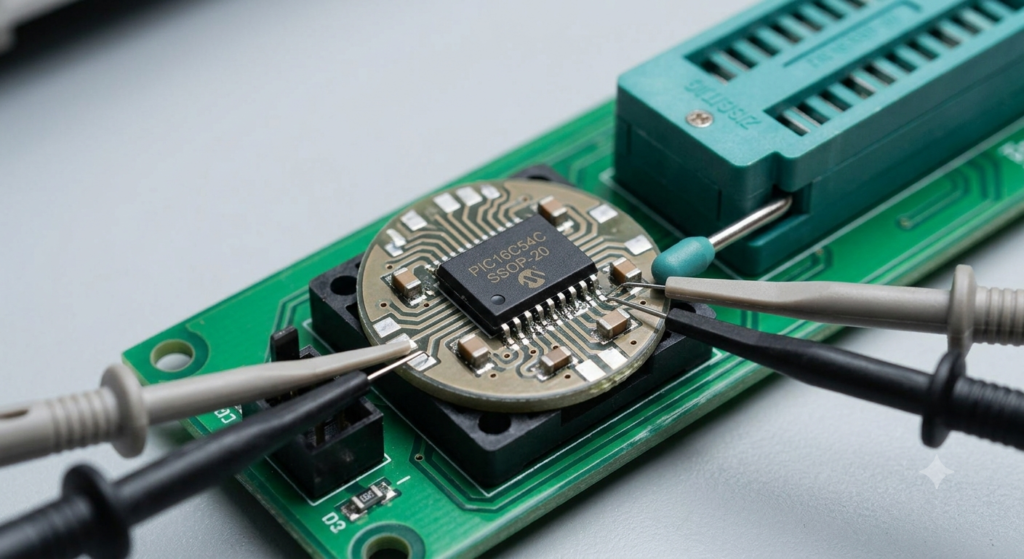 Quando um laboratório de engenharia recebe a tarefa de restaurar as configurações do chip MCU Microchip PIC16C54C ou recuperar ativos de dados perdidos, o fluxo de trabalho deixa completamente a depuração tradicional de software e passa para a engenharia reversa de semicondutores de alta precisão. Para desbloquear, descriptografar ou contornar com segurança a matriz de segurança altamente protegida de um microcontrolador Microchip PIC16C54C em um microprocessador legado, os especialistas precisam superar os mecanismos de proteção de código em nível de hardware sem comprometer a delicada estrutura lógica física. Técnicos especializados utilizam métodos avançados de análise física de circuitos, incluindo técnicas precisas de voltage-glitching, micro-probing de alta precisão e otimização térmica aplicadas diretamente às camadas expostas de silício do microprocessador Microchip PIC16C54C. Essa intervenção direcionada permite contornar com segurança os indicadores ativos de proteção, estabelecendo um canal físico estável de comunicação com os registradores internos de armazenamento. Após a redução das camadas de proteção, os engenheiros podem copiar, realizar o readout ou executar um dump completo dos dados do código-fonte oculto do microcontrolador Microchip PIC16C54C, convertendo a lógica interna em arquivos binários ou hexadecimais limpos e prontos para uma verificação detalhada.