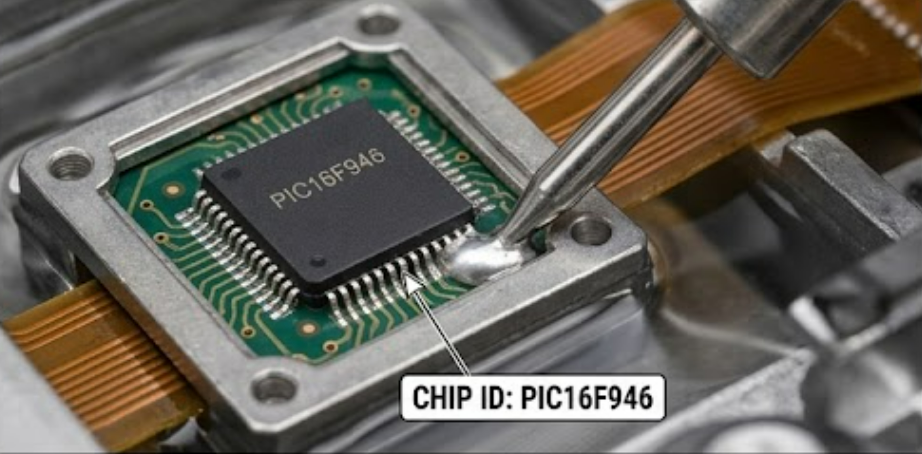 Quando um microcontrolador Microchip PIC16F946 protegido exige que engenheiros desbloqueiem, descriptografem ou contornem com segurança uma matriz de segurança criptografada, torna-se necessária uma análise complexa e especializada do microprocessador Microchip PIC16F946. Para executar com sucesso uma leitura completa (READOUT) ou um dump de dados de um microprocessador Microchip PIC16F946 protegido, os especialistas em recuperação não dependem de scripts convencionais de programação. Em vez disso, utilizam ferramentas de hardware especializadas para modificar temporariamente a lógica interna de proteção do microcontrolador Microchip PIC16F946. Por meio de técnicas controladas de micro-probing ou perfis precisos de injeção de falhas elétricas aplicados ao substrato de silício, os engenheiros conseguem limpar os sinalizadores de segurança sem danificar os registradores principais de configuração. Esse processo delicado permite o acesso seguro aos arrays internos de memória do MCU Microchip PIC16F946, possibilitando a reconstrução completa dos dados do sistema em blocos de código BINÁRIO ou HEXADECIMAL íntegros e originais para validação.