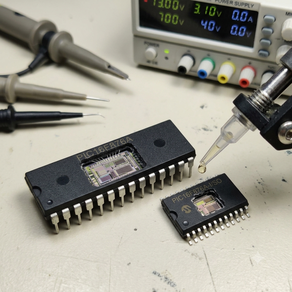 Quando um laboratório de engenharia especializado recebe a tarefa de analisar os mecanismos de segurança de um microcontrolador Microchip PIC16F876A ou realizar um readout limpo de um sistema protegido baseado no microprocessador Microchip PIC16F876A, o fluxo de trabalho passa para o campo da engenharia de semicondutores de alta precisão. Para desbloquear, descriptografar ou contornar a proteção de um microcontrolador Microchip PIC16F876A e executar um dump completo de dados, os técnicos realizam análises físicas não destrutivas dos circuitos diretamente sobre o substrato do MCU Microchip PIC16F876A. Procedimentos especializados de microeletrônica, como voltage-glitching controlado, otimização térmica ou micro-probing de alta precisão, são aplicados para desativar temporariamente os mecanismos internos de proteção sem comprometer a lógica subjacente das portas. Após o bypass temporário das barreiras de segurança do MCU Microchip PIC16F876A, os engenheiros podem acessar diretamente os compartimentos internos de armazenamento, permitindo copiar, realizar o dump e extrair o código de máquina embarcado em um formato binário ou hexadecimal íntegro do microprocessador original Microchip PIC16F876A para uma verificação completa do sistema.