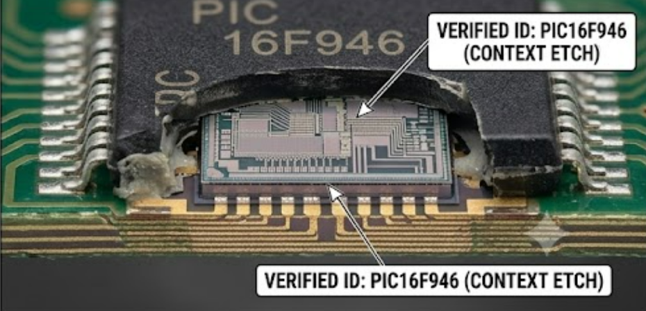 Lorsqu’un microcontrôleur Microchip PIC16F946 protégé nécessite que des ingénieurs déverrouillent, déchiffrent ou contournent en toute sécurité une matrice de sécurité chiffrée, une analyse complexe et spécialisée du microprocesseur Microchip PIC16F946 est requise. Pour effectuer avec succès une opération de lecture (READOUT) ou un vidage de données (DUMP) à partir d’un microprocesseur Microchip PIC16F946 protégé, les spécialistes de la récupération ne s’appuient pas sur des scripts de programmation classiques. Ils utilisent plutôt des outils matériels spécialisés afin de modifier temporairement la logique de protection interne du microcontrôleur Microchip PIC16F946. Grâce à des techniques contrôlées de micro-sondage ou à des profils précis d’injection de fautes électriques appliqués au substrat de silicium, les ingénieurs peuvent effacer les indicateurs de sécurité sans endommager les registres de configuration principaux. Ce processus délicat permet d’ouvrir un accès sécurisé aux matrices de mémoire internes du MCU Microchip PIC16F946, autorisant ainsi la reconstruction complète des données du système sous forme de blocs de code BINAIRES ou HEXADÉCIMAUX intacts et d’origine pour validation.