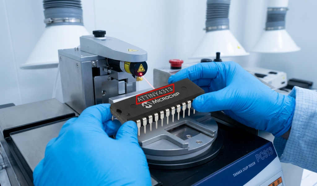 L'esecuzione di un'operazione di sblocco fisico su un MCU ATMEL ATTINY4313 bloccato o crittografato richiede tecniche avanzate di laboratorio nel campo della microelettronica per superare le barriere di sicurezza hardware senza danneggiare la matrice di silicio sottostante. Per analizzare, sbloccare, decrittografare o eseguire il readout dell'architettura interna di un microprocessore ATMEL ATTINY4313 protetto o di un circuito integrato, vengono applicate direttamente sull'hardware tecniche di micro-probing, manipolazione precisa dei segnali o condizionamento laser mirato. Il superamento dei flag di sicurezza del microcontrollore ATMEL ATTINY4313 consente ai tecnici di eseguire in modo sicuro il dump del firmware nascosto presente negli spazi di memoria Flash ed EEPROM interni. Una volta ottenuto l'accesso fisico, gli ingegneri possono copiare la logica del MCU ATMEL ATTINY4313, estrarre il software memorizzato e convertire gli output grezzi dei registri in un file binario o esadecimale pulito che rappresenta il codice sorgente originale e la configurazione firmware.