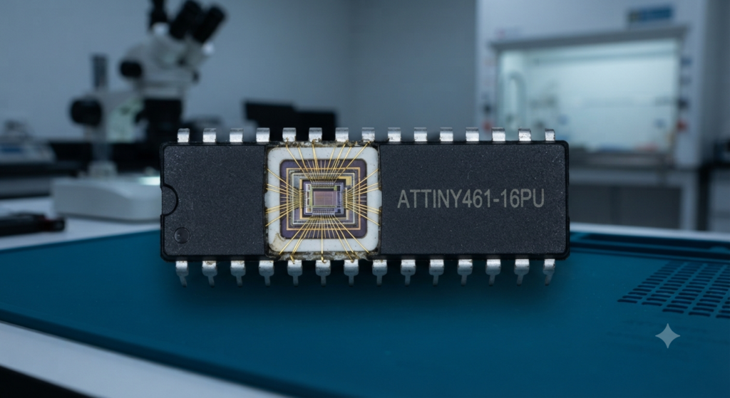 Lorsque des équipes techniques doivent analyser un microcontrôleur ATMEL ATTINY461 protégé, cette opération nécessite des techniques avancées d'analyse physique du silicium plutôt qu'une simple exécution logicielle. La réalisation d'un readout fiable ou d'un vidage complet des données d'un microprocesseur ATMEL ATTINY461 protégé exige des procédures spécialisées relevant de l'ingénierie des semi-conducteurs. Les ingénieurs utilisent des techniques physiques non destructives, telles que le voltage-glitching de haute précision, le conditionnement thermique localisé ou le micro-probing directement appliqué au substrat interne du microcontrôleur ATMEL ATTINY461. Cette intervention matérielle contrôlée neutralise temporairement les mécanismes internes de protection du microprocesseur ATMEL ATTINY461 sans altérer les registres logiques sous-jacents. Une fois ces barrières de sécurité temporairement réduites, les spécialistes peuvent accéder aux zones internes de stockage, notamment à la mémoire Flash principale et aux blocs mémoire EEPROM auxiliaires. Cet accès direct au microprocesseur ATMEL ATTINY461 permet de récupérer le logiciel embarqué et de convertir la logique machine en fichiers binaires ou hexadécimaux intacts, facilitant ainsi l'analyse ou la reconstitution des données opérationnelles perdues.