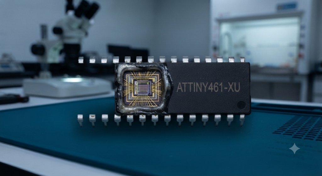 Cuando los equipos técnicos necesitan analizar un microcontrolador ATMEL ATTINY461 protegido, la tarea requiere técnicas avanzadas de análisis físico del silicio en lugar de una simple ejecución de software. La realización de un readout limpio o de un volcado completo de datos desde un microprocesador ATMEL ATTINY461 protegido exige flujos de trabajo especializados en ingeniería de semiconductores. Los ingenieros emplean técnicas físicas no destructivas, como procedimientos precisos de voltage-glitching, acondicionamiento térmico localizado o micro-probing de alta precisión realizado directamente sobre el sustrato interno del microcontrolador ATMEL ATTINY461. Esta intervención controlada de hardware permite neutralizar temporalmente los mecanismos internos de protección del microprocesador ATMEL ATTINY461 sin afectar a los registros lógicos subyacentes. Una vez reducidas temporalmente estas barreras de seguridad, los especialistas pueden acceder a los compartimentos internos de almacenamiento, incluyendo el espacio principal de memoria Flash y los arreglos auxiliares de memoria EEPROM. Este acceso directo al microprocesador ATMEL ATTINY461 permite copiar el software embebido y convertir la lógica de máquina en archivos binarios o hexadecimales íntegros, facilitando la inspección o reconstrucción de los datos operativos perdidos.