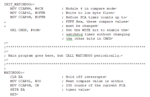 PCA Watchdog Timer Initialization Code