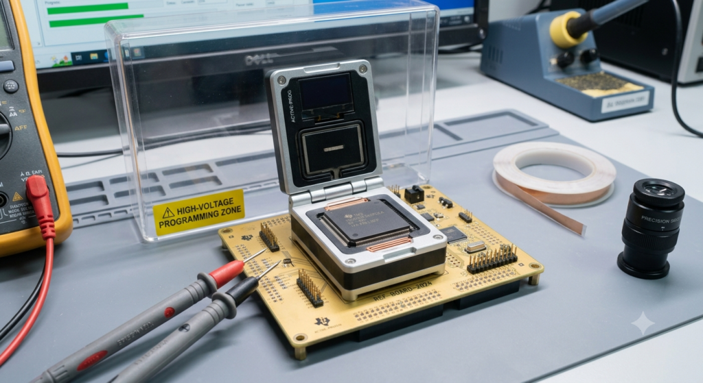Quando un laboratorio di ingegneria industriale intende decifrare, sbloccare, decriptare o eseguire una lettura sicura (secure readout) da un microprocessore DSP Texas Instrument TMS320F243PG protetto, il superamento della configurazione bloccata del DSP MCU Texas Instrument TMS320F243PG per generare un dump dati completamente privo di errori richiede tecniche altamente localizzate di analisi circuitale basate su hardware che modificano temporaneamente i limiti logici del microcontrollore DSP Texas Instrument TMS320F243PG.

Team specializzati applicano incisione mediante fascio ionico focalizzato (FIB), micro-probing o tecniche di voltage-glitching altamente controllate direttamente sul substrato di silicio per neutralizzare in sicurezza i fusibili interni di protezione senza danneggiare le strutture principali della memoria.

La necessità commerciale di replicare completamente, clonare o recuperare in sicurezza il firmware del microcontrollore DSP Texas Instrument TMS320F243PG nel mercato industriale globale sta crescendo rapidamente a causa delle realtà logistiche e delle esigenze di continuità operativa.