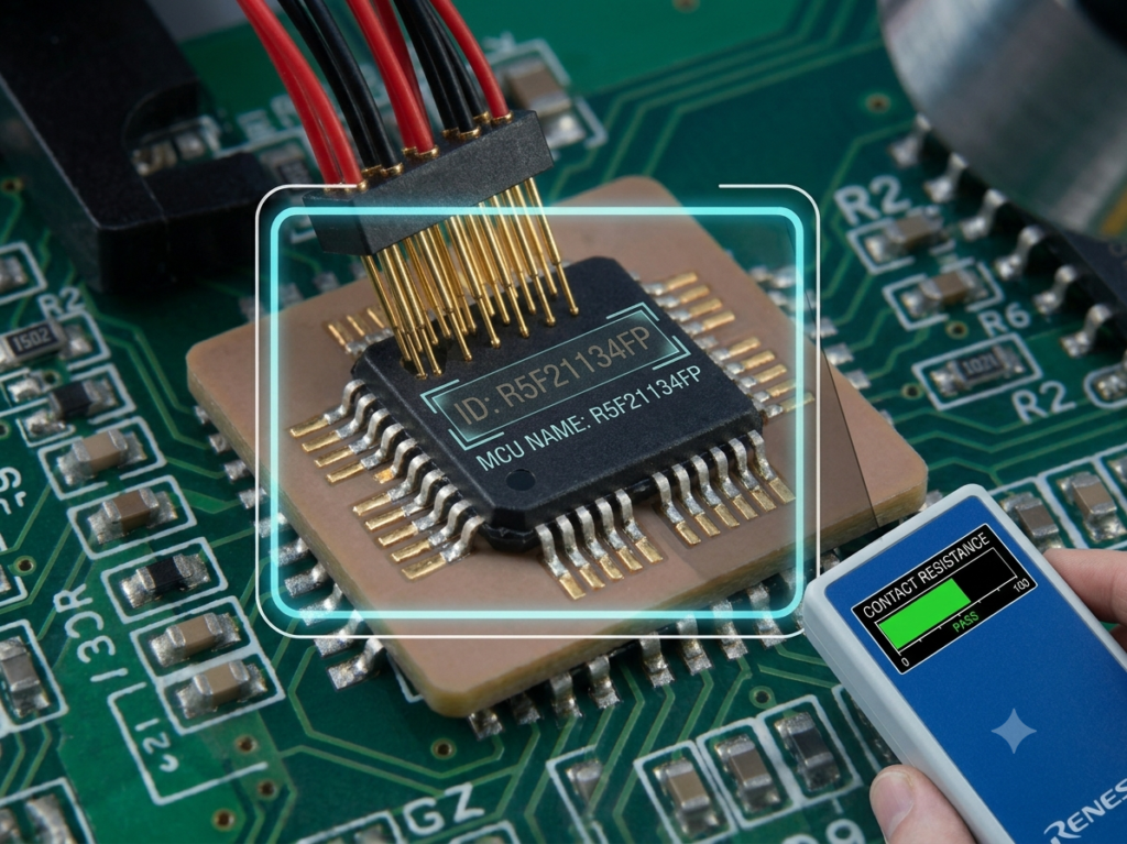 Teknik ekiplerin Renesas R5F21134FP MCU'nun secured flash program kaynaklarına erişmesi veya güvenli bir readout gerçekleştirmesi gerektiğinde, süreç geleneksel yazılım hata ayıklamasından ziyade özel fiziksel mikroelektronik geri kazanım tekniklerini gerektirir. Encrypted veya locked yapıdaki Renesas R5F21134FP mikrodenetleyicisinin koruma katmanlarını crack, decrypt, copy veya dump işlemleri için aşmak, IC veya mikroişlemcinin açığa çıkarılmış silikon yüzeyi üzerinde hassas devre seviyesi analizler yapılmasını gerektirir. Renesas R5F21134FP mikroişlemcisinin koruma sınırları geçici olarak kaldırıldıktan sonra mühendisler ana flash kod alanı ve yardımcı eeprom kayıtları da dahil olmak üzere dahili depolama alanlarına doğrudan erişebilir. Bu tahribatsız süreç, teknisyenlerin Renesas R5F21134FP mikrodenetleyicisinin gizli embedded software içeriğini readout etmesine, cihaz mantığını copy etmesine ve ham kayıt verilerini doğrulama için bozulmamış binary veya heximal dosyalarına dönüştürmesine olanak tanır.